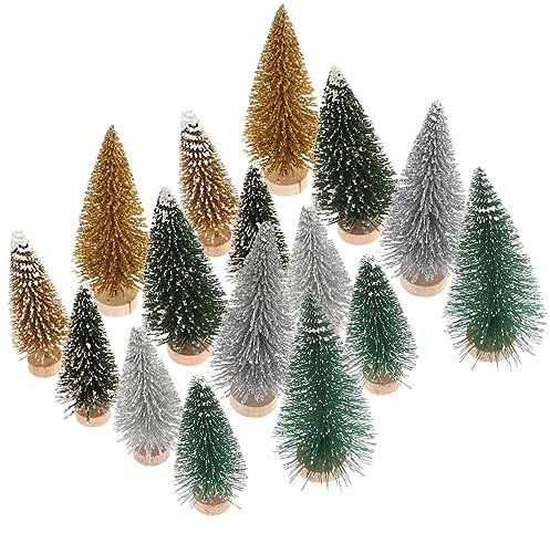 Ciieeo 16 Stücke Weihnachten Bäume Für Tisch Weihnachten Mini Baum Ornament Kaminsims Kamin Decor Festliche Wohnkultur