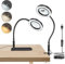 Loupe avec Lumière et Support, Lampe Loupe 10X 20X avec Pince et Grand Socle, 72 LED, 3 Modes de Couleur 10 Luminosité, Loupe de Table pour Travail Rapproché Bijoux Bricolage, Réparation