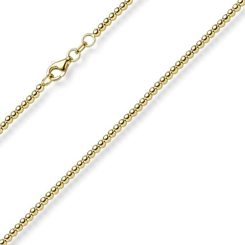 2,2mm Armband Kugelkette aus 585 Gold Gelbgold glatt poliert 18cm