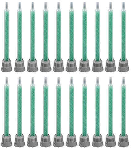 Yurhuit Epoxy Adhesive Mixing Nozzle Resin Mixer Adhesive Applicator Dispenser Mixer Stir Spiral Hose(20 PCS)