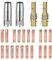 24 Piezas Accesorios de Soldadura Consumibles de Máquina de Soldadura, 20 Consejos de Contacto 0.6mm 0.8mm 0.9mm 1.0mm 1.2mm, 2 Boquilla de Gas, 2 Porta puntas para 15AK Torch Gun Soldadora
