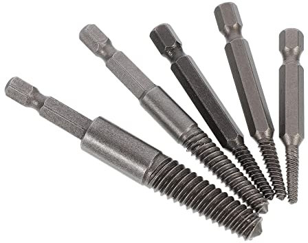 DOITOOL 5 Stück Schraubenausdreher Aus Hss Für Beschädigte Gebrochene Schrauben Und Bolzen Kompakt Transportabel Passend Für Bohrer Und Schraubengrößen Werkzeug Für Reparaturen Und Handwerk