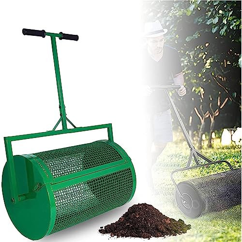 Esparcidor de abono de 24 pulgadas, esparcidor de abono para césped y jardín, con mango ajustable en forma de T para plantar y sembrar, esparcidores de fertilizantes para césped y jardín, separado 3