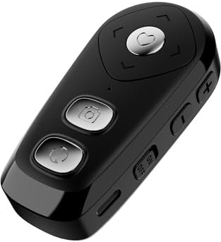 Wireless Camera Remote Control for iPhone with Zoom Shutter Front/Rear Camera Switch for Photo & Video, Page Turner Remote Clicker for for iPhone iPad iPod and most smartphones for TikTok (Black)