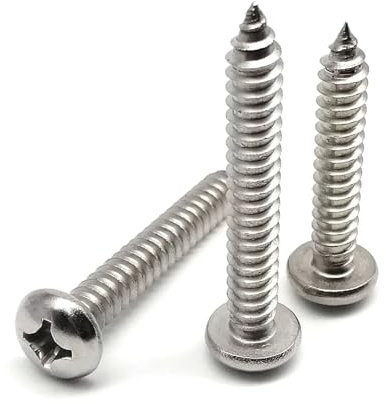 10/50 Stück M2 M2.2 M2.6 M2.9 M3.5 M3.9 M4.2 M4.8 M5.5 M6.3 304 A2-70 Edelstahl Kreuzschlitzschrauben mit rundem Kopf, selbstschneidende Möbel- und Holzschrauben(20mm,M2.2 50pcs)