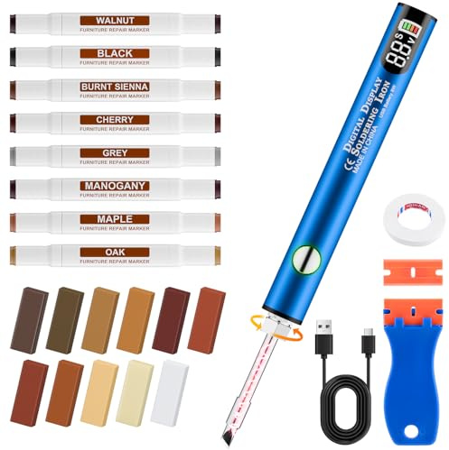 Laminat und Parkett Reparaturset mit Hartwachs Heizstift, 11 Farben