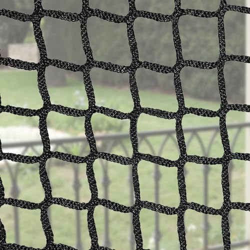 BAKENLON Sicherheitsnetz für Kinder, 1.5X2m Balkon Katzennetz, Treppen Schutznetz, Geländerschutznetz, Universal schutznetz, Knotenlos Anti-Fall Verschleißfest Schutznetz, Schwarz