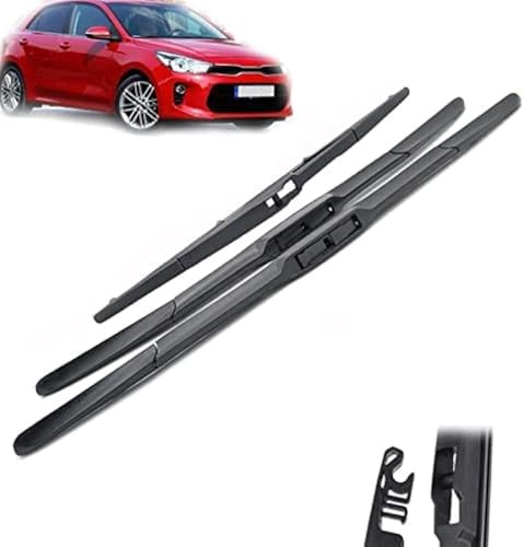 CaoYH Coche Escobilla Limpiaparabrisas para Kia Rio 4 Hatchback 2017-2022 Juego de Parabrisas Escobillas Parabrisas Ventana Cepillo de Lluvia
