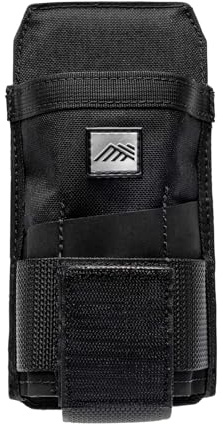 Diamondback Wingman X Versatile Tool Holster for Belt | Strap closed: carries snips & big hand gear - strap tucked: pass-thru or no-slap hammer loop - 3 slots + webbing strip