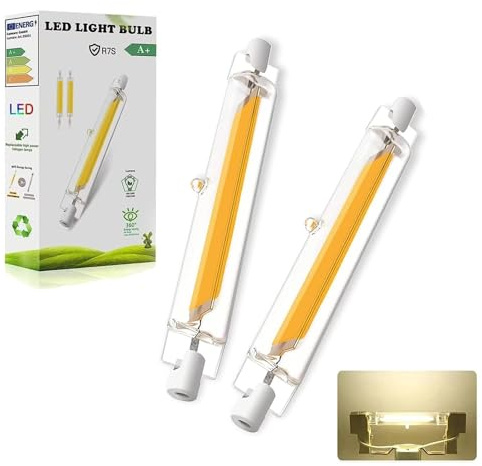 Dvnoua R7S LED 118mm Dimmbar, 20W R7S LED Lampen 118mm Ersatz für 200W Halogenstab, Led Stab Naturweiß 4000K 2000LM, Kein Flackern, 360°Abstrahlwinkel, 2PCS