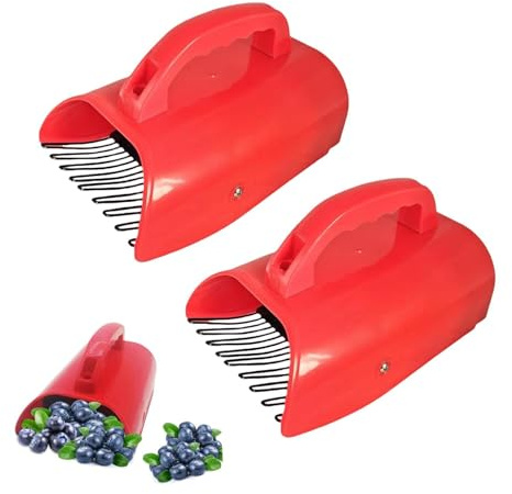 Tragbarer Beerenpflücker, ergonomischer Beerenpflücker, Rechen mit Kunststoffgriff, Erntemaschine, Heidelbeerenpflücker