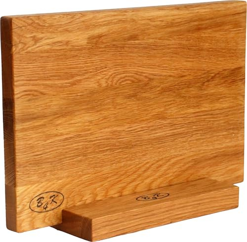 B4K® Schneidebretter aus Eiche 30×20 cm mit Ständer | Handgefertigt, geölt & antibakteriell | Vielseitig als Küchenbrett, Hackbrett & Servierbrett