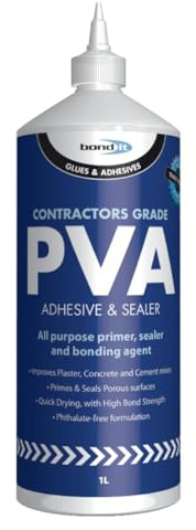 Bond It Contractors PVA Adhesive & Sealer – 1L | Multi-Purpose Primer – Sealer & Bonding Agent | Improves Plaster – Cement & Concrete Mixes | High Bond Strength – Quick Drying – Phthalate-Free