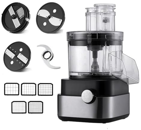 Robot Culinaire Professionnel Multifonction 5 En 1, Hachoir Électrique, Hachoir À Viande Et Légumes En Acier Inoxydable De 600 W avec Lames Amovibles, Capacité De 5000 ml