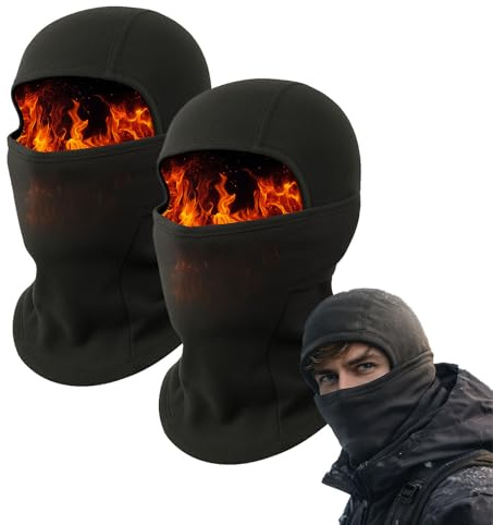 Winter Fleece Balaclava Hood & Thermal Face Mask – Windproof Breathable Mesh Snood Scarf Neck Warmer – Face & Neck Cover Cap for Cycling Motorcycle Biking Skiing Hiking Running Outdoor Sports