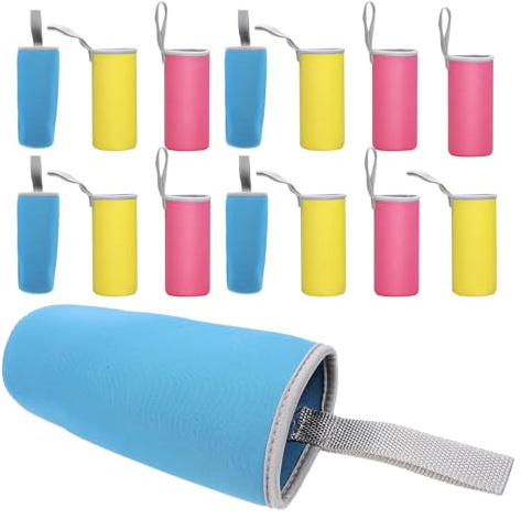 KOMBIUDA Lot de 15 Housses Porte-Gobelet avec Bandoulière, Pochettes Isothermes pour Bouteilles d'eau, Housses Isothermes pour Bouteilles en Verre, Porte-Bouteilles Et Protections