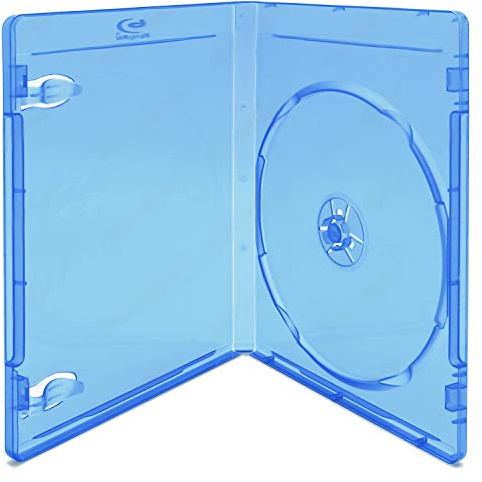 50 Blu-Ray Hüllen für je 1 Disc - Mit Logo blau-transparent im 50er-Pack