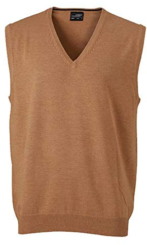 JAMES & NICHOLSON Pull Classique sans Manches en Coton pour Homme - m - Camel