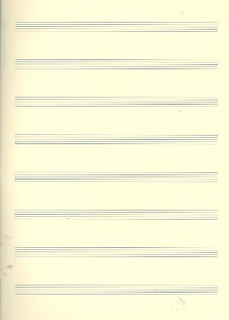 Notenpapier DIN A4 hoch 8 Systeme 21x29,7 cm (5 Bögen)