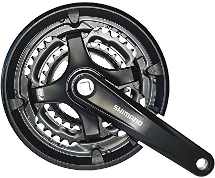 SHIMANO Tourney FC-TY701 Kurbelgarnitur 6/7/8-Gang 48/38/28 Zähne schwarz 2016 MTB schwarz