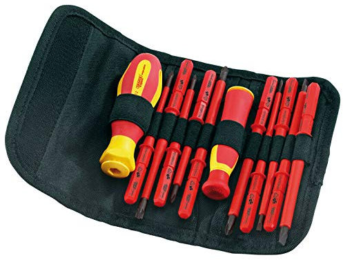 Draper 55101 12 PCE VDE Insulated Interchangeable Blade Screwdriver Set PZ/PH/SL