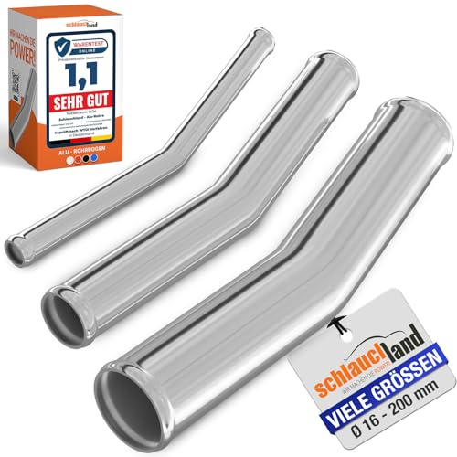 15° ALU-ROHRBOGEN AD-Ø 51mm blank Alurohr poliert & gebördelt | AUSWAHL FARBEN & GRÖSSEN | Alu-Rohr-Bogen DIN EN T6063 Grad Aluminium Rohr Winkel Motor KFZ LLK Bogen Turbo Schlauch-Verbinder