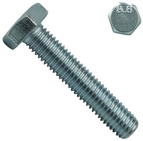 Sechskantschrauben mit Vollgewinde 8.8 - M5x16 mm - 100 Stück - DIN 933 / ISO 4017 - Stahl galv. verzinkt - SC933