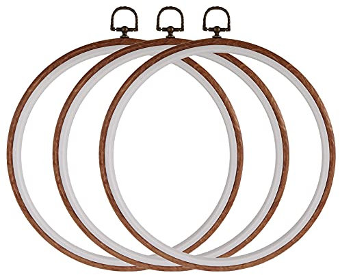 Sahkgye 3-teiliges Stickrahmen-Set, 10 , 26 cm, Kreuzstich-Ringe, Stickrahmen, , Kreis