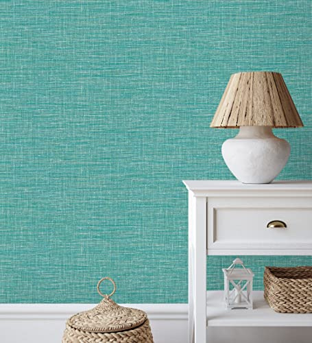 GAULAN 680750 - Papel pintado vinílico ecológico efecto fibra vegetal tejida teñida con textura en relieve para pared salón cocina baño dormitorio comedor - Rollo de 10 m x 0,53 m