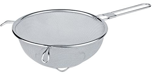 Tradineur - Colador con patas de Ø 24,5 cm - Fabricado en Acero Inoxidable - Apto para lavavajillas - Incluye colgador - Ø 24,5 x 9 cm