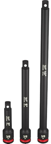 Milwaukee Electric - 3PC Shockwave IMP Duty 3/8DR Extension Set