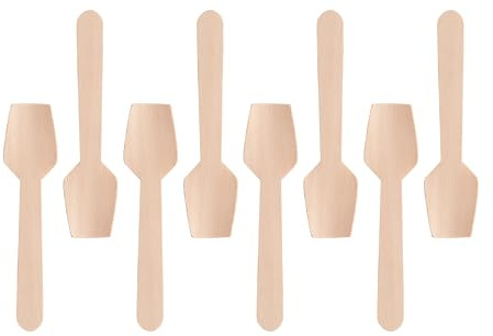 GoCoPack Wooden Cutlery: Pack of 300 Disposable Wooden 10cm - 4 Inches Ice Cream Spades - Eco Friendly 100% Compostable and Biodegradable