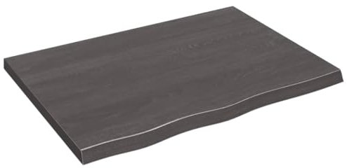 Tidyard Waschtischplatte,Multifunktional Arbeitsplatte Holzplatte mit Naturkante,Waschtischkonsole Tischplatte für Badezimmer,Holzplatte Platte,80 x 60 x 4 cm (L x B x T) Massives Eichenholz