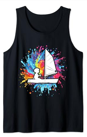 Optimist Schlauchboot Segeln Kleinkind Segelboot Grafik Tank Top