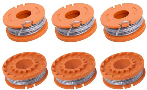 Viilich 6PCS Strimmer Spool Line Compatible with Mac Allister MGTP18Li Trimmer Line,Replacement Spool Line for Mac Allister MGTP18Li Trimmer/WORX WG150,WG151 / Qualcast CGT36LA1,CG18LA1