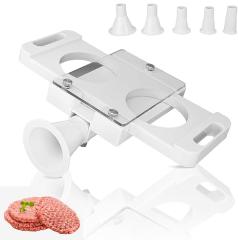 Macchina per la pressatura di hamburger, macchina automatica per hamburger con 5 tubi adattatori, pressa per hamburger fatti in casa per riempire salsicce e carne