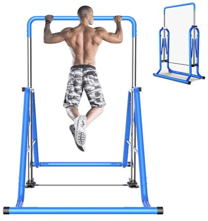 XCGㅤ Gymnastics Horizontal Bar Expandable Gymnastic Bar Folding for Home, Adjustable Height Practice Bar Junior Training Bar for Kids and Adult Support to 440lbs