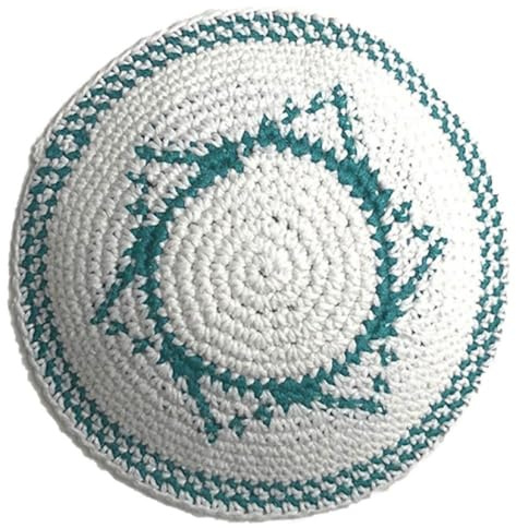 HiyyFloy Kippah Stickad för Män Klassisk Traditionell Judisk Pumpke-Hatt Yarmulke Hatt Jerusalem Hatt Rundhuvud