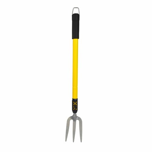 Garden Mile® Telescopic Hand Garden Fork – Adjustable 66–92.5cm Carbon Steel Gardening Fork with Soft Grip Handle – Heavy Duty Hand Tool for Garden, Allotment & Soil Cultivation