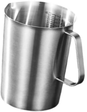 KiBcsLic Taza Medidora de Acero Inoxidable con Medidas Precisas en Mililitros Y Onzas Recipiente para Mezclar Leche Jarra para Hornear Y Vaso para Espresso Ade, 2000ml