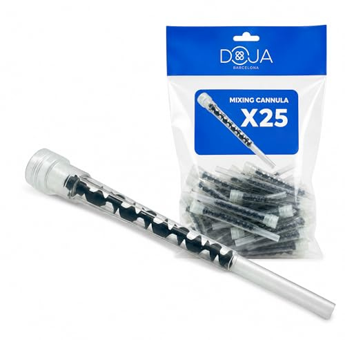 DOJA Barcelona Canulas Mezcladora Taco Quimico con Boquilla Mezcladora - Pack 25 - Cánula Taco Anclaje Químico en Espiral Mezclador para Anclaje Eficiente de Diversidad de Modelos y Facilidad de Uso