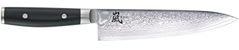 Ran69 Yaxell - Cuchilo de Damasco (fabricado en Japón, hoja de 16,5 cm, cuchillo santoku, 69 capas VG10, mango de micarta)