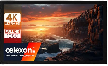 celexon Mobil Expert Frontprojektion Ersatz-Tuch 110 | 244x137 cm 16:9 | 4K Full HD | für den Wechsel oder Austauch der In- & Outdoor Falt-Rahmen-Leinwand celexon Mobil Expert