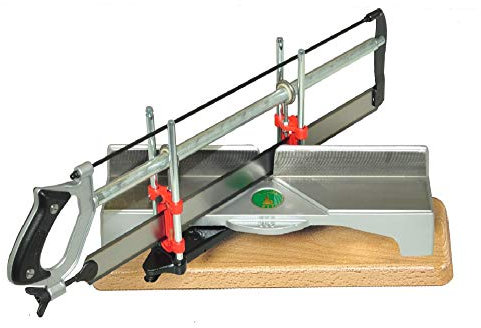 Ulmia Säge (Gehrungssäge) - mit Längeneinsteller, alle Oberflächen kunstharzlackiert, Fußbratt naturlackiert, inkl. zahnspitzengehärtetem Sägeblatt für Holz, Tischmaße: 440 x 75 x 45 mm - 352L