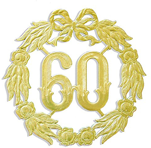 Walter Kunze Jubiläumszahl 60, Ø 18 cm, Gold, Jubiläumskranz