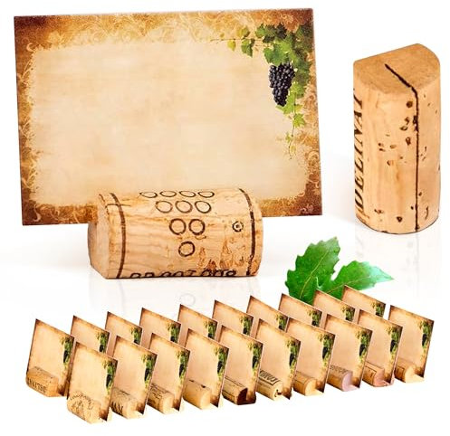 20 segnaposto da tavolo/cartellini segnaposto fatti con tappi da vino, per matrimoni, compleanni, feste e celebrazioni varie