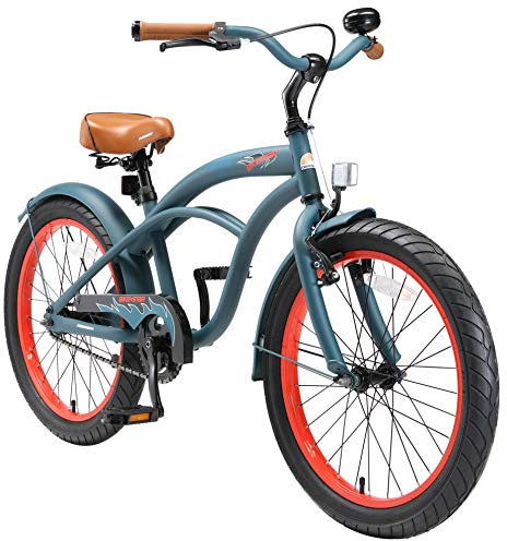 BIKESTAR Kinderfahrrad für Jungen ab 6-7 Jahre | 20 Zoll Kinderrad Cruiser | Fahrrad für Kinder Blau | Risikofrei Testen
