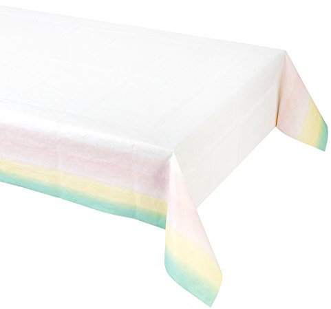 Talking Tables Pastel Paper Table Cover Disposable Tablecloth Perfect for Baby Shower, 1st First Birthday, and Unicorn Themed Birthday Party,180 x 120 cm