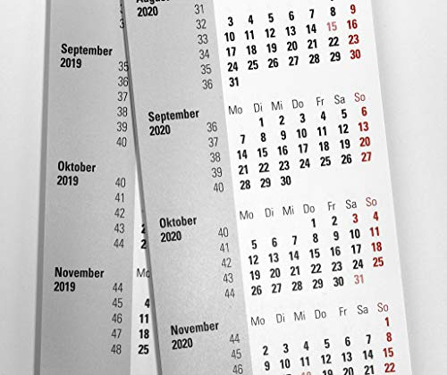 HiCuCo Ersatz-Kalendarium für 2027 und 2028 passend für 3-Monats-Tischkalender mit Drehmechanik TypD1 und TypD2