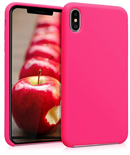 kwmobile Handyhülle für Apple iPhone XS Max Hülle - Case Silikon - Kabelloses Laden - Schutzhülle Cover in Neon Pink